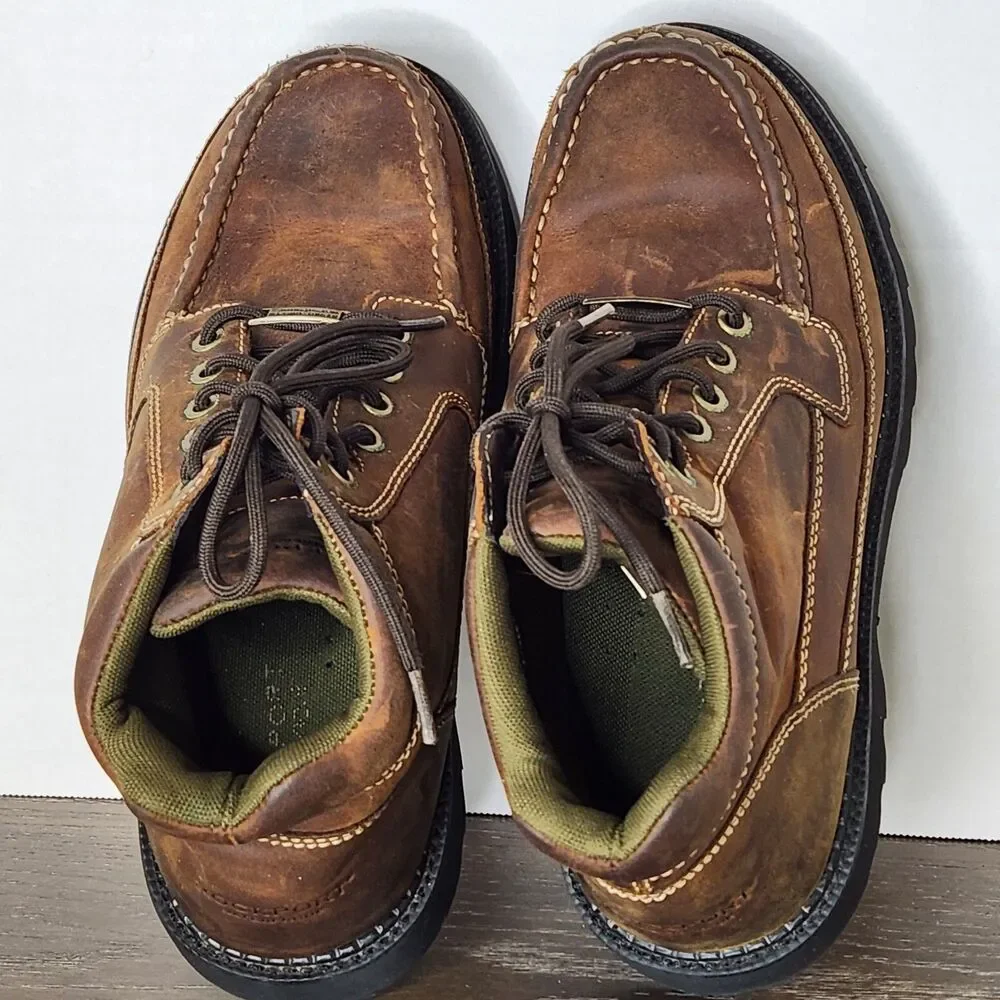 Rockport Mens Hydro-Shield APM7312RW Waterproof Moc Toe Brown Leather Boots Sz 8